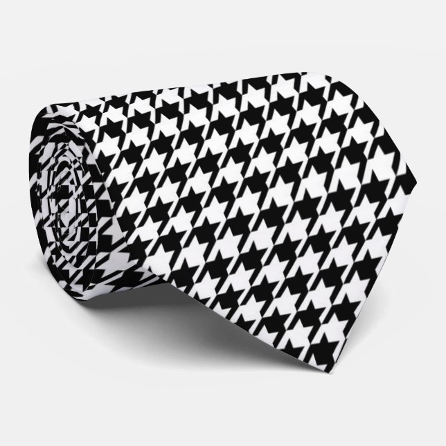 Cravate de luxe Faux Silk Houndstooth (Roulé)