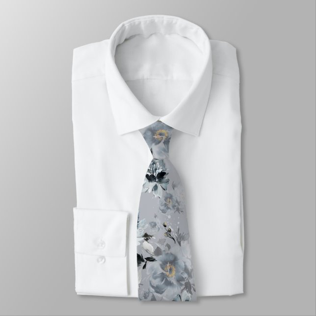 Cravate de Mariage bleu Dusty (Attaché)