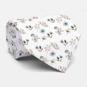 Cravate de Mariage floral bleu Groom