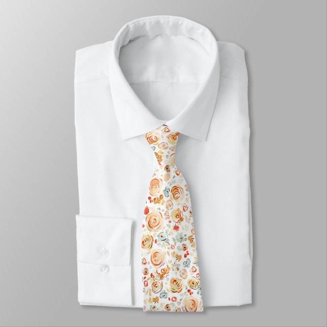 Cravate de mariage florale fantaisiste en terre cu (Attaché)
