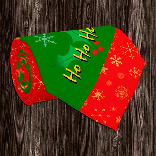 Cravate de mode de Noël, Ho Ho Ho, Père Noël, Snow