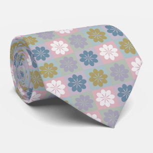 Cravate de modèle floral géométrique rétro