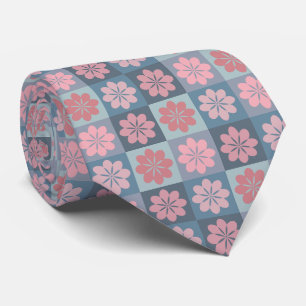Cravate de modèle floral géométrique rétro