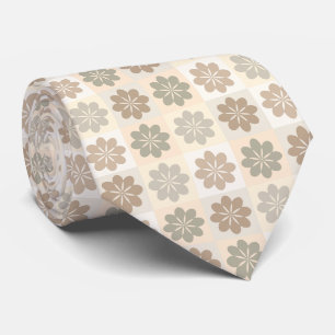 Cravate de modèle floral géométrique rétro
