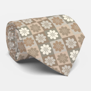 Cravate de modèle floral géométrique rétro