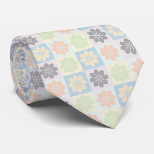 Cravate de modèle floral géométrique rétro
