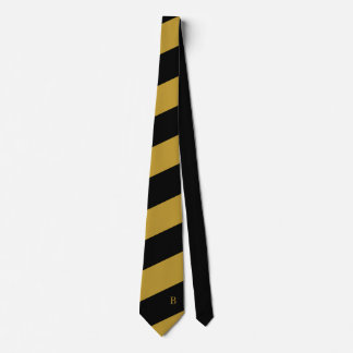 Cravate de monogramme noir or