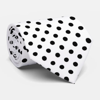 Cravate de motif à pois noir blanc