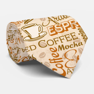 Cravate de motif d'art de mot de tasse de café