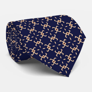 Cravate de Motif géométrique Abstraite bleu foncé