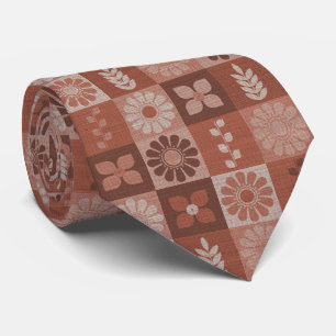 Cravate de Motif géométrique Brown orange rustique