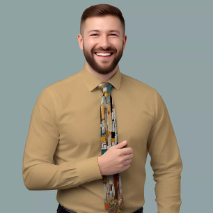 Cravate de Motif géométrique multicolore