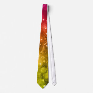 Cravate de Motif spatial de Bokeh Rose/Rouge/Orang
