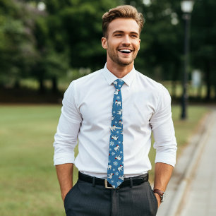 Cravate de Noël de la fête des éléphants blancs (b