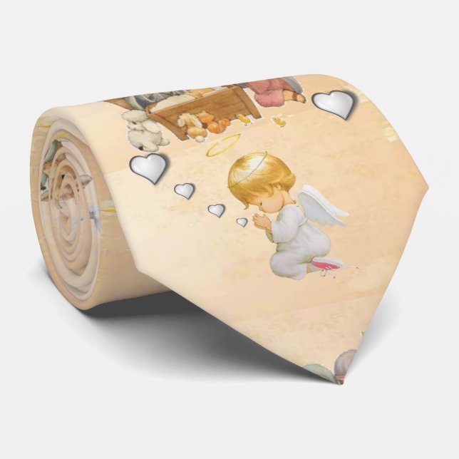 Cravate de Noël, Jésus Christ (Roulé)