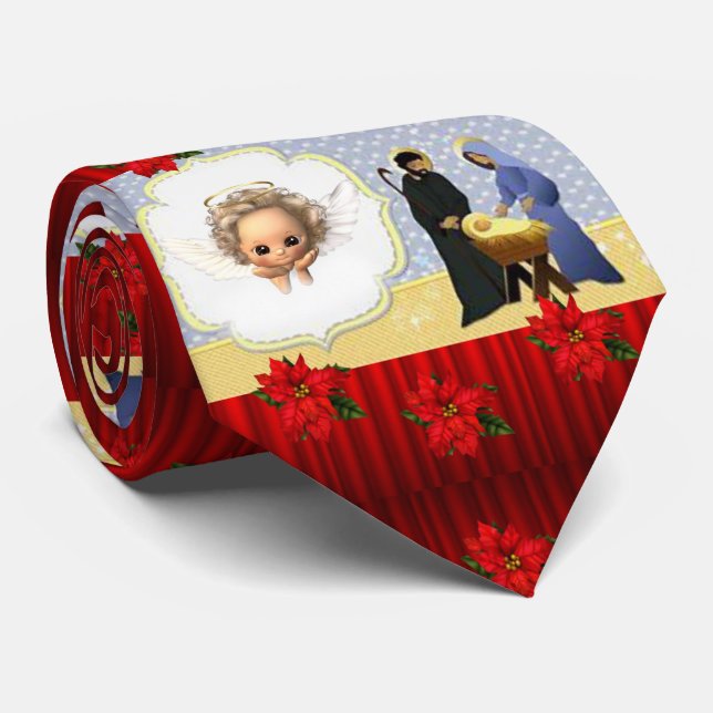 Cravate de Noël, Jésus Christ (Roulé)