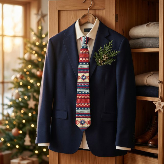 Cravate de Noël Nordic Fair Isle (Créateur téléchargé)