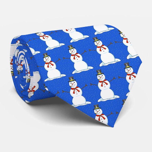 Cravate de Noël Snowman (Roulé)