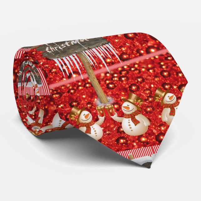 Cravate de Noël, Snowman (Roulé)