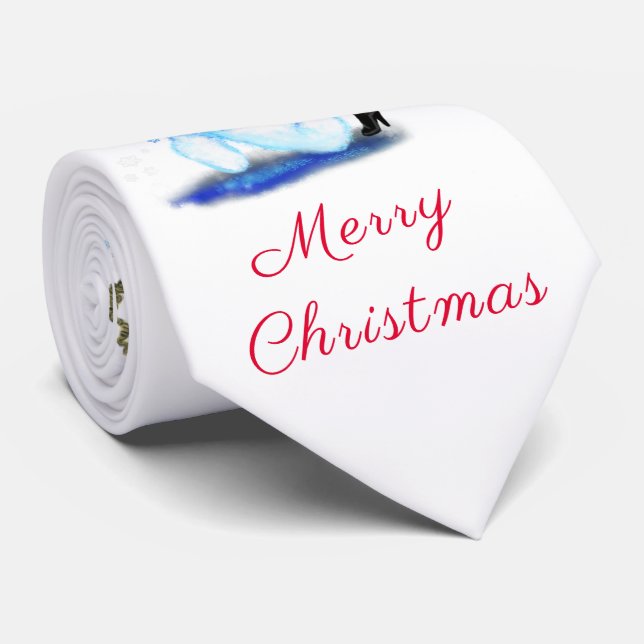 Cravate de Noël Snowman and Girl Dance (Roulé)