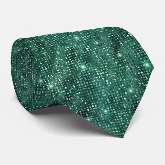Cravate de Parties scintillant Emerald Green (Roulé)