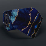 Cravate de Parties scintillant en marbre bleu mari<br><div class="desc">Agate Navy Blue Gold Gemstone Marble Geode Parties scintillant Sparkle Birthday - Anniversaire ou Mariage Cadeau / Fournisseur - Personnalisé - Ajouter votre lettre / ou nom - Texte / plus - Faire votre cadeau spécial - Redimensionner et déplacer ou ajouter du texte / des éléments avec outil de personnalisation....</div>