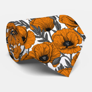 Cravate de pavot orange