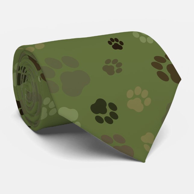 Cravate de Pawprint de camouflage (Roulé)