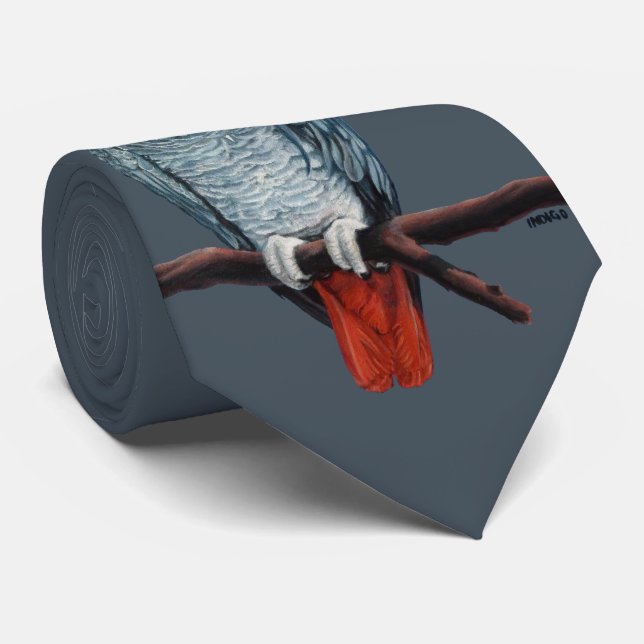 Cravate de perroquet Perroquet gris africain Neckt (Roulé)