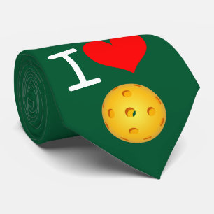 Cravate de Pickleball : J'aime Pickleball (le