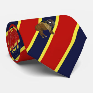 Cravate de robe rayée de Buffalo en bois d'insigne