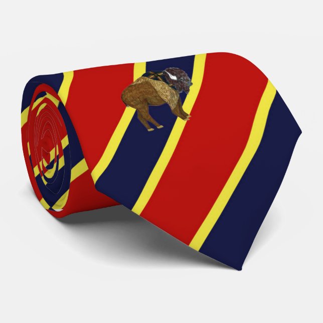Cravate de robe rayée de Buffalo en bois d'insigne (Roulé)