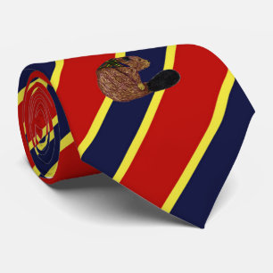 Cravate de robe rayée de castor en bois d'insigne