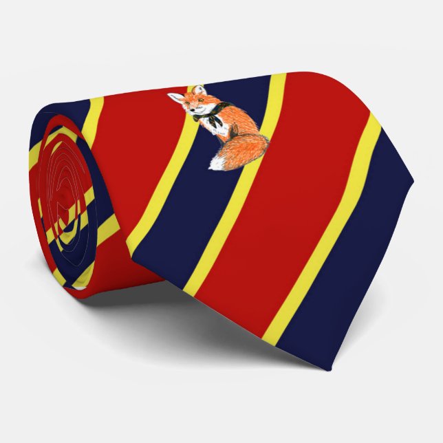 Cravate de robe rayée de Fox d'insigne en bois (Roulé)