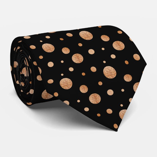 Cravate de serviettes pois d'or (Roulé)