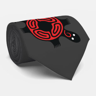 Cravate de tortue tribale rouge