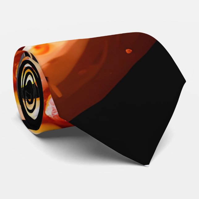 Cravate de tranche coupée de pizza noire (Roulé)