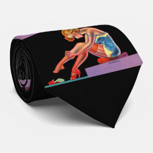 Cravate début des années 1940 Magnifique pin-up