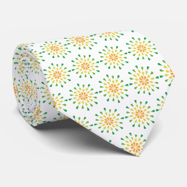 Cravate Déchets verts, jaunes et oranges (Roulé)