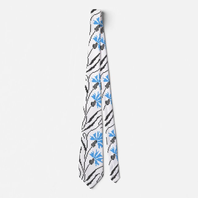 Cravate Décor croix de Cornflower bleu (Devant)