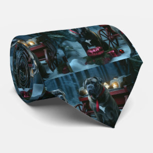 Cravate Décor de Noël Cane Corso Snowy Sleigh