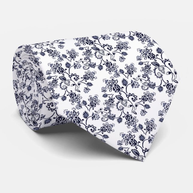 Cravate decorada gris azulado (Roulé)