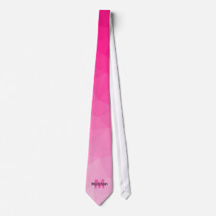 Cravate Dégradé rose chaud géométrie motif maille Monogram