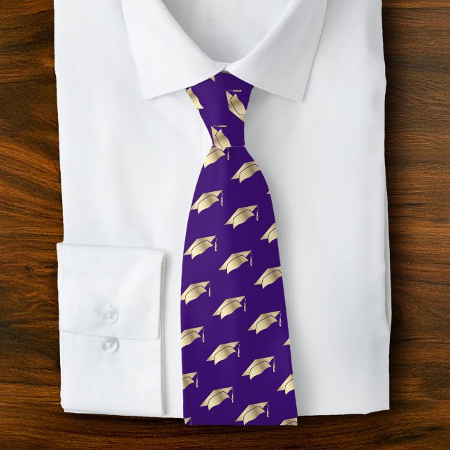 Cravate Dégradé Violet Or Feuille Icone Motif Gras (Créateur téléchargé)
