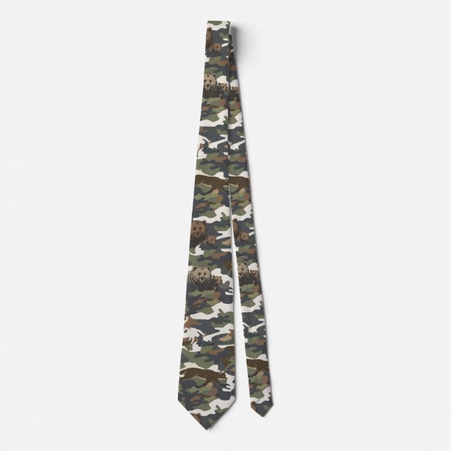 Cravate Déguisement camouflage de style aquarelle avec des (Devant)
