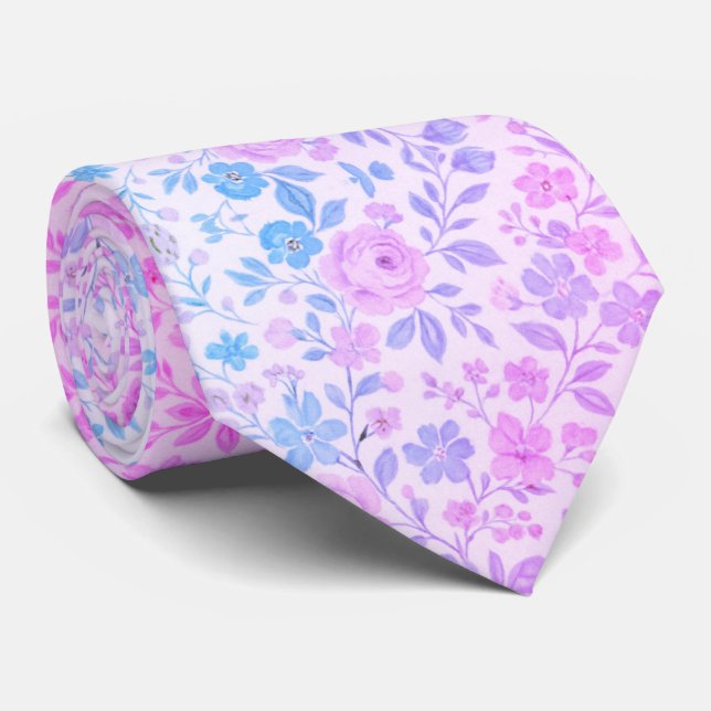 Cravate  Délicat Printemps Pastel  (Roulé)
