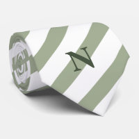 délicat sauge rayures vert monogramme