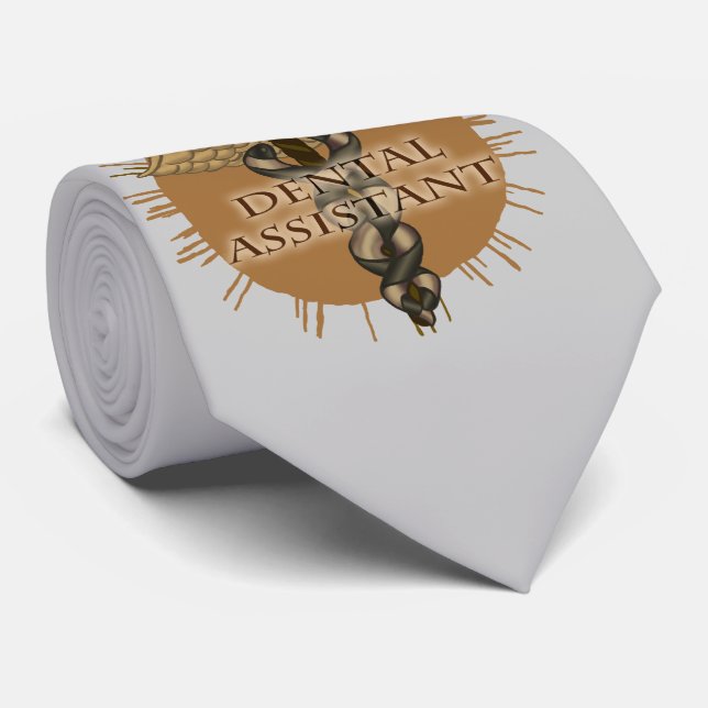 Cravate Dental Assistant Caduceus custom name tie (Roulé)