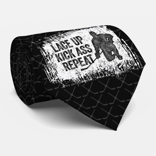 Cravate Dentelle. Répétez. (hockey) (Roulé)