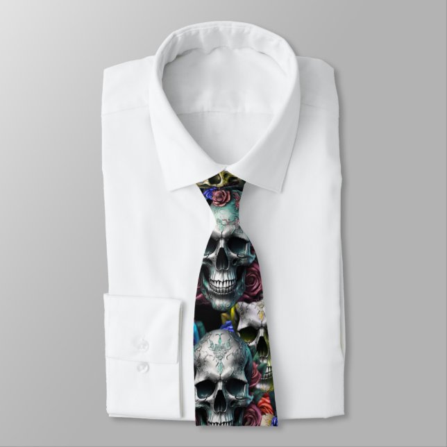 Cravate des crânes de Memento Mori (Attaché)
